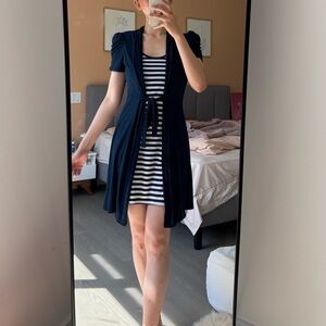 Navy and White Striped Dress